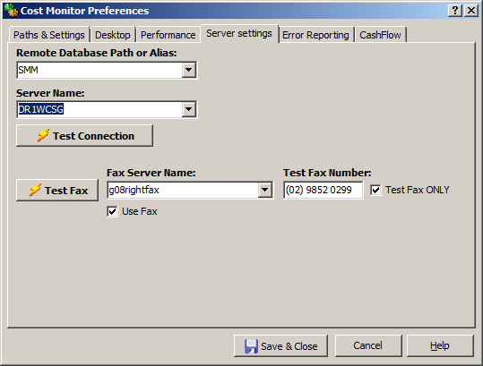 Preferences|Server Settings Tab